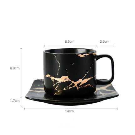 Ekko Maison Coffee Mugs Marble Gold Inlay