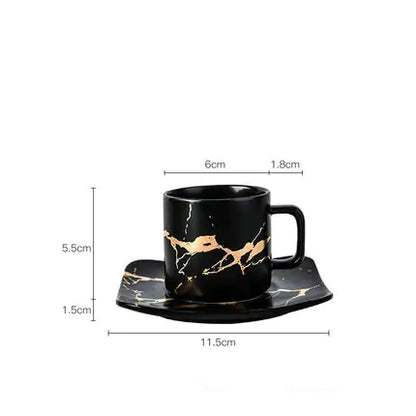 Ekko Maison Coffee Mugs Marble Gold Inlay