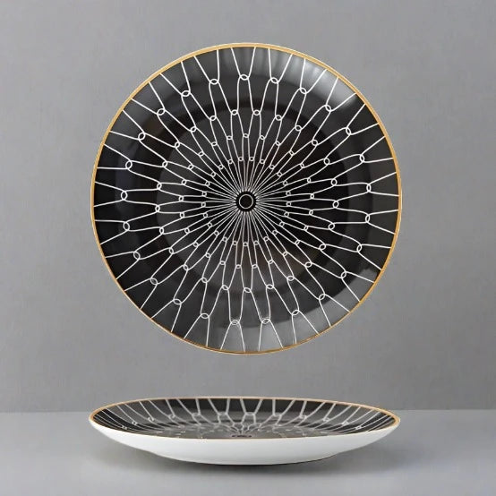 Ekko Maison Geometric Pattern Ceramic Plate