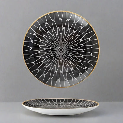 Ekko Maison Geometric Pattern Ceramic Plate