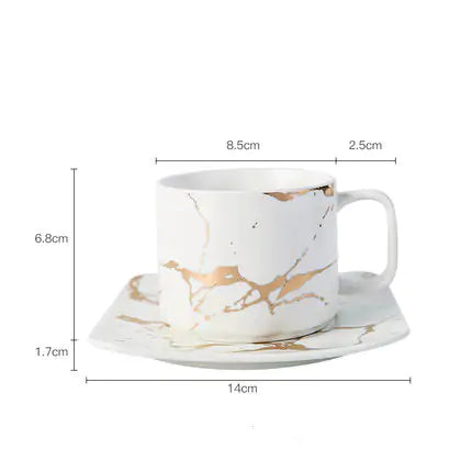 Ekko Maison Coffee Mugs Marble Gold Inlay