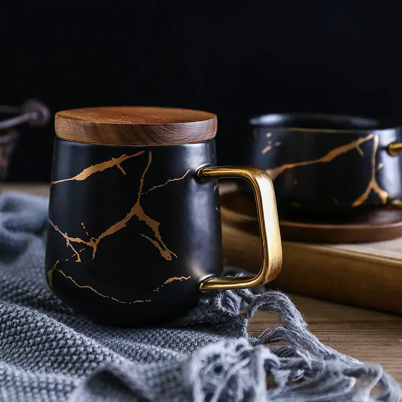 Ekko Maison Coffee Mugs Marble Gold Inlay